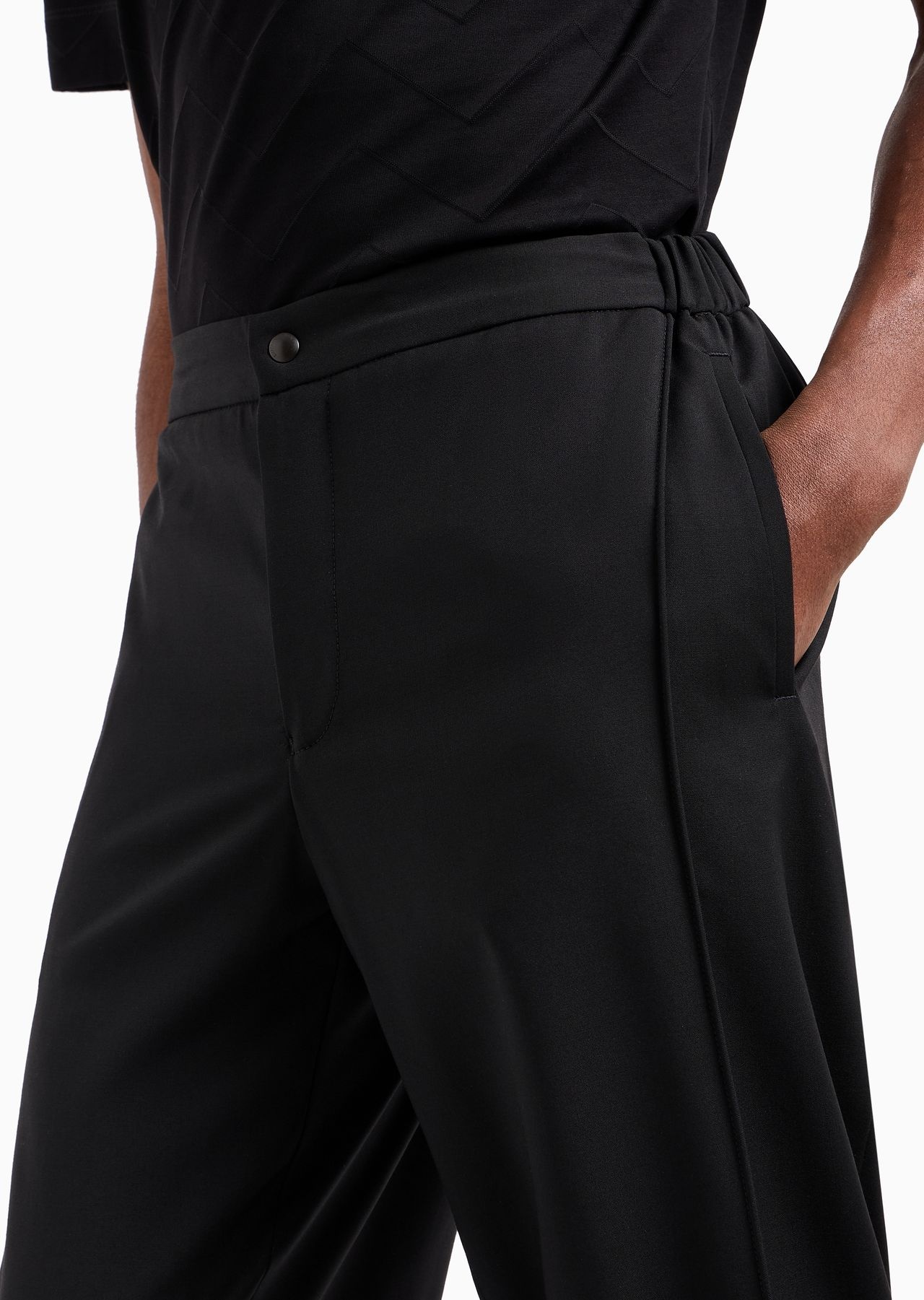 Light wool trousers with elasticated cuffs - 5
