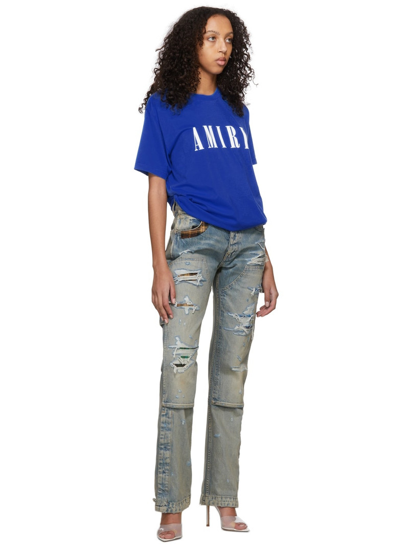 AMIRI Blue Carpenter Plaid Jeans outlook
