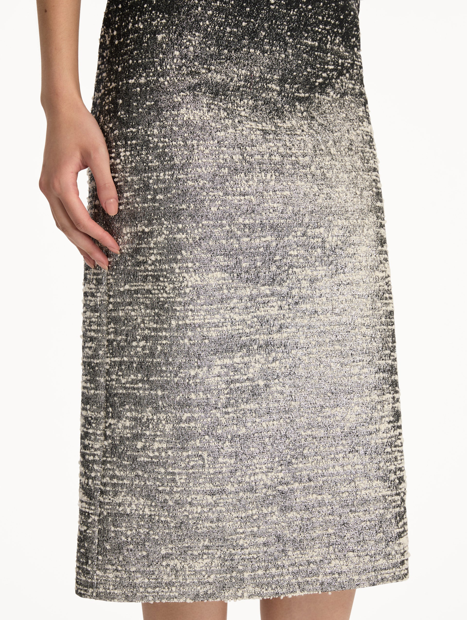 OMBRÉ LUREX BOUCLÉ JACQUARD SKIRT - 6