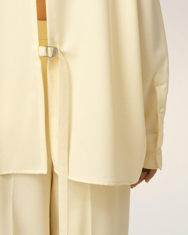 YELLOW WOOL BACK SLIT LOOSE SHIRT 4