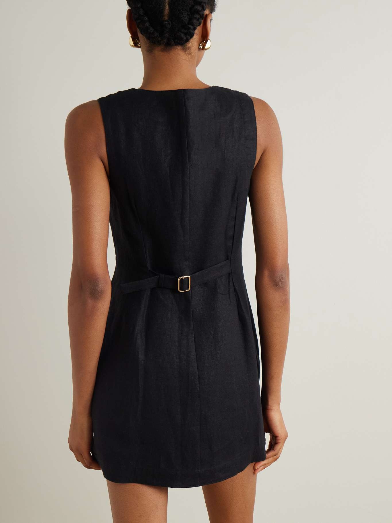 Emma linen mini dress Black - 4