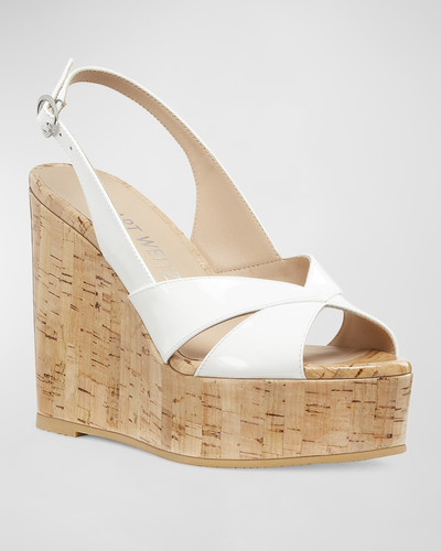 Stuart Weitzman Carmen Patent Slingback Wedge Sandals outlook