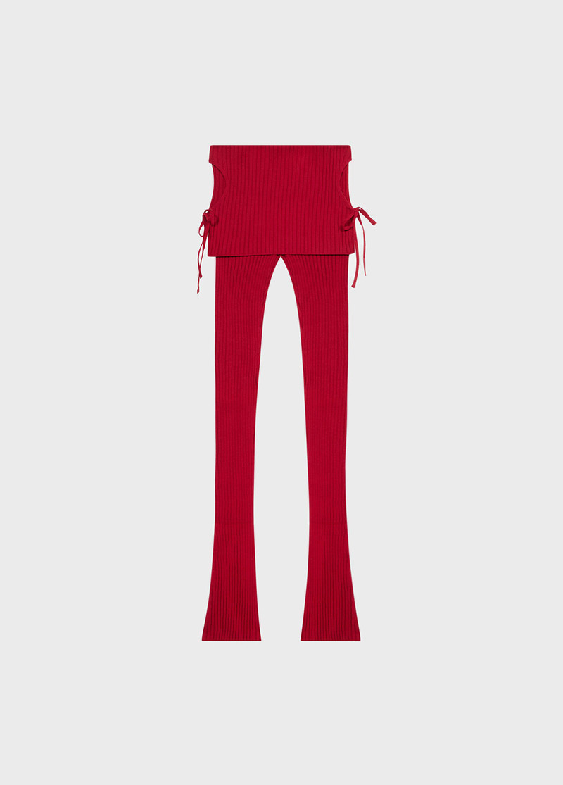 KNIT LEGGINGS WITH CUT-OUTS AND LACES 1