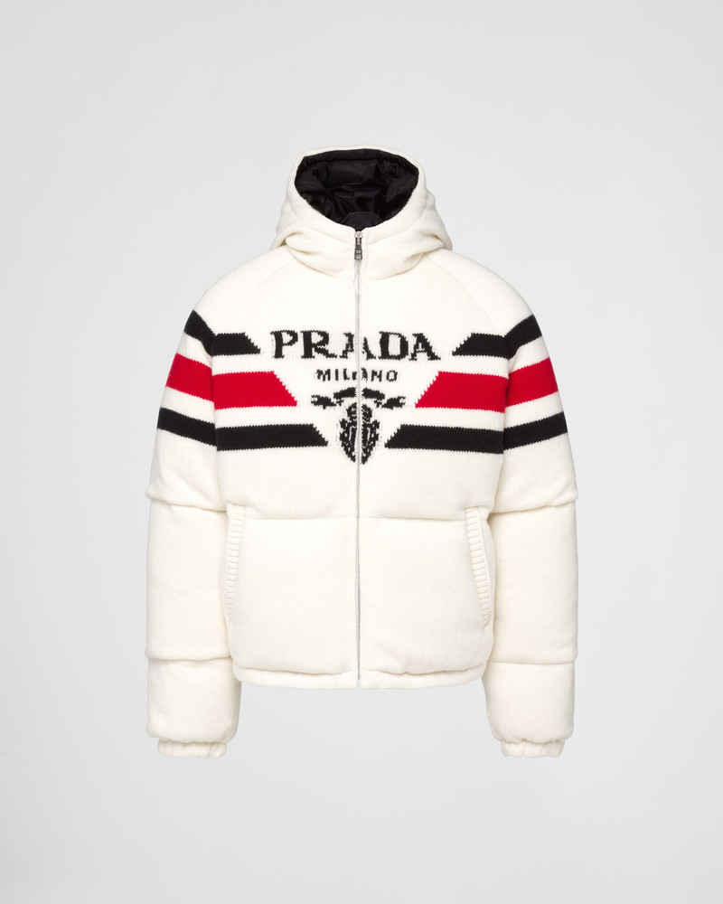 Cropped cashmere down jacket - 1