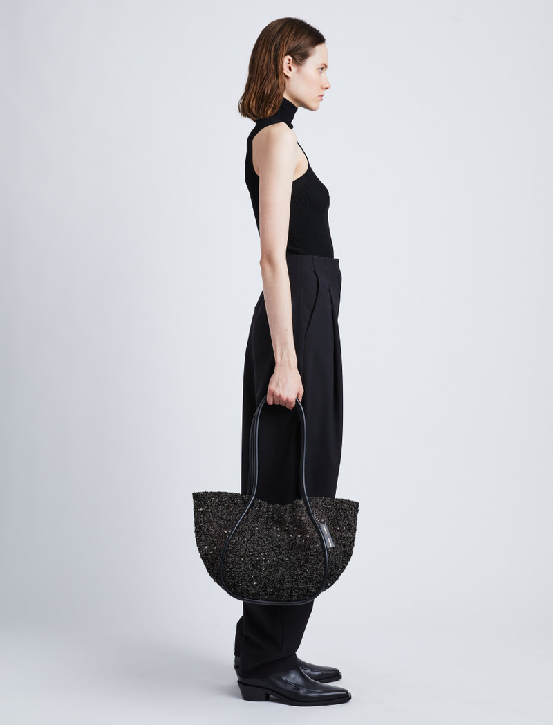 Tweed Large Ruched Tote 6