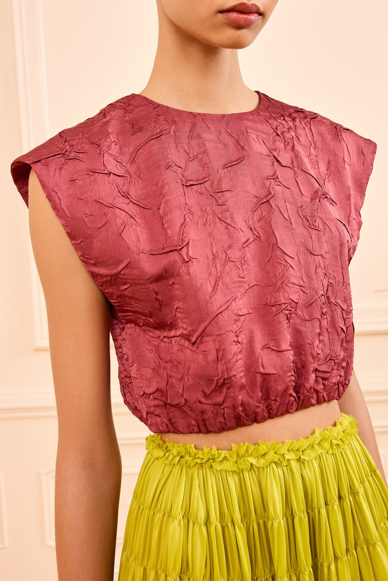 ULLA JOHNSON Gisella Satin Crop Top outlook