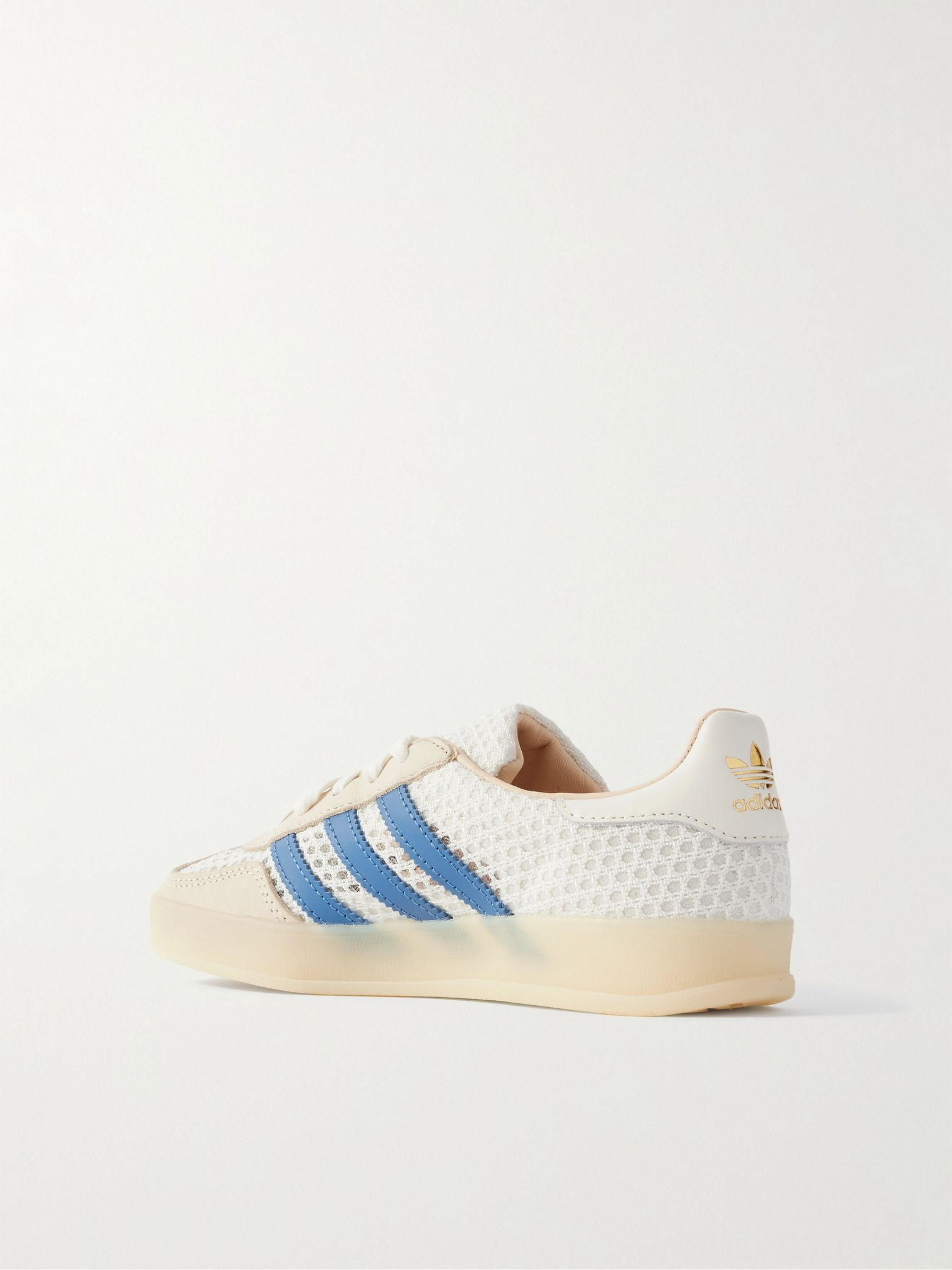 Gazelle Indoor leather-trimmed mesh sneakers Off-white - 3