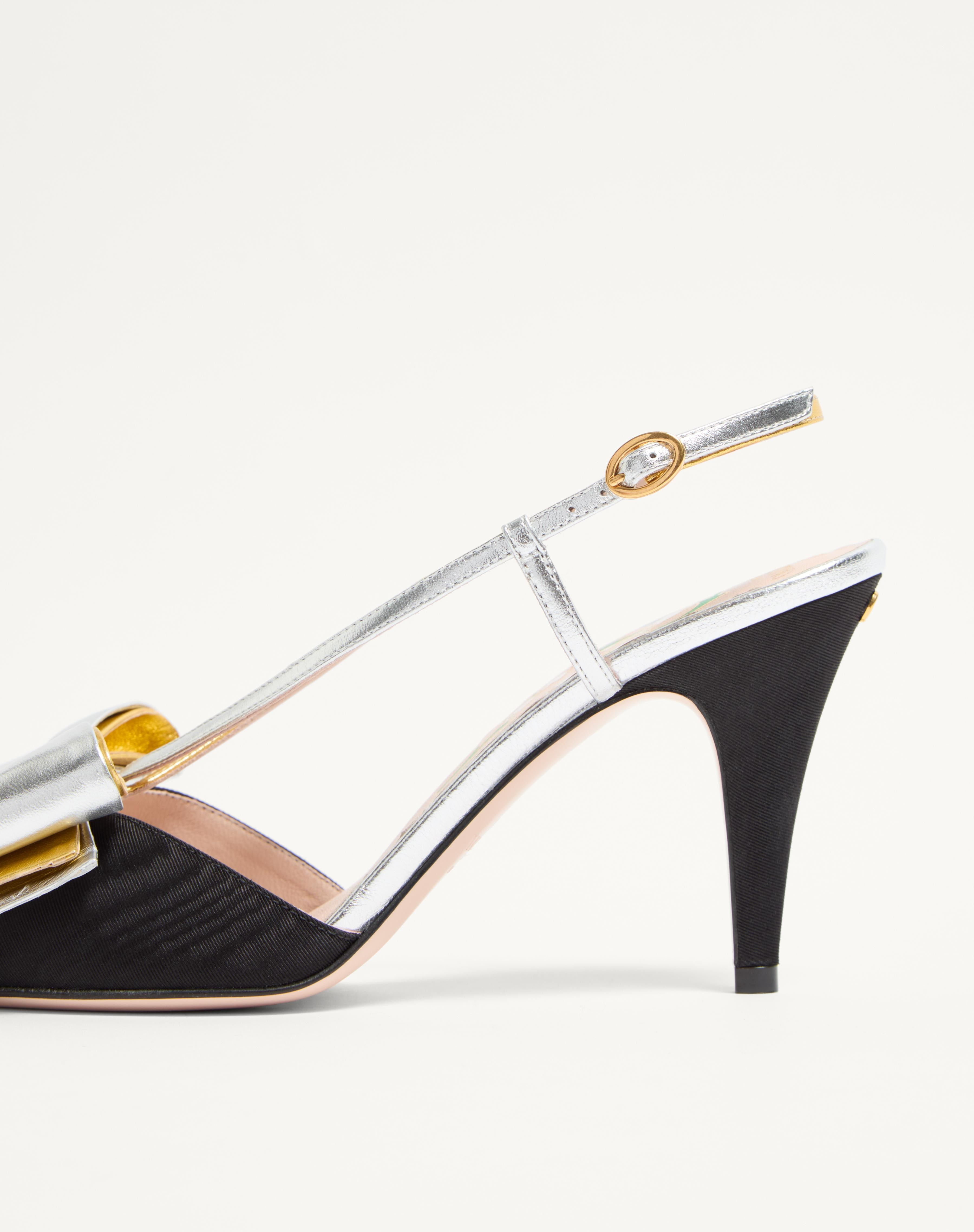 BOWOW SLINGBACK PUMPS IN MOIRÈ FABRIC 85MM - 7