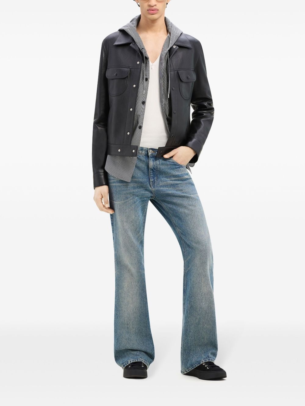 leather shirt jacket - 2