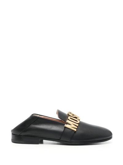 Moschino logo lettering loafers outlook