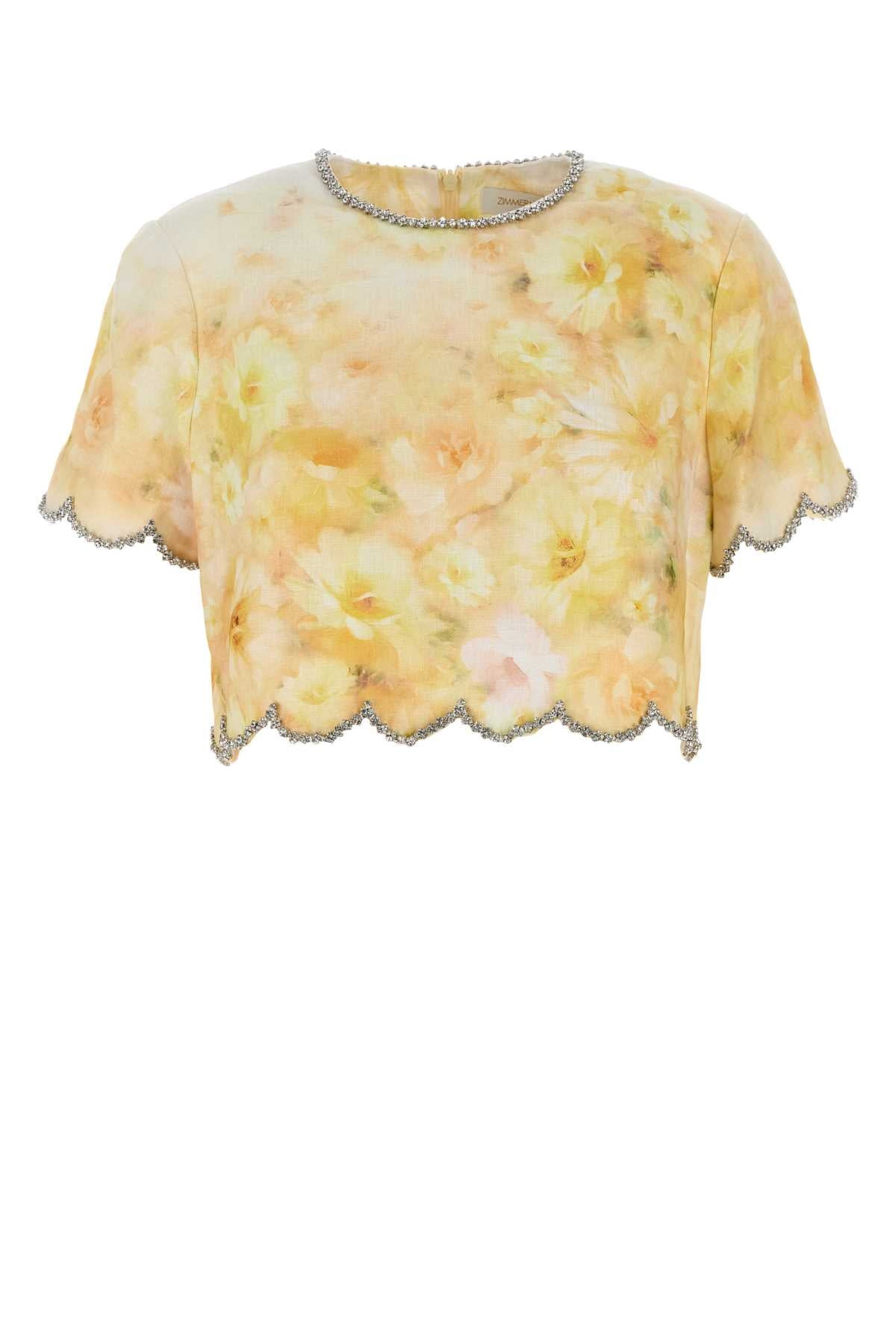 Zimmermann Women Printed Linen Crush Top - 1