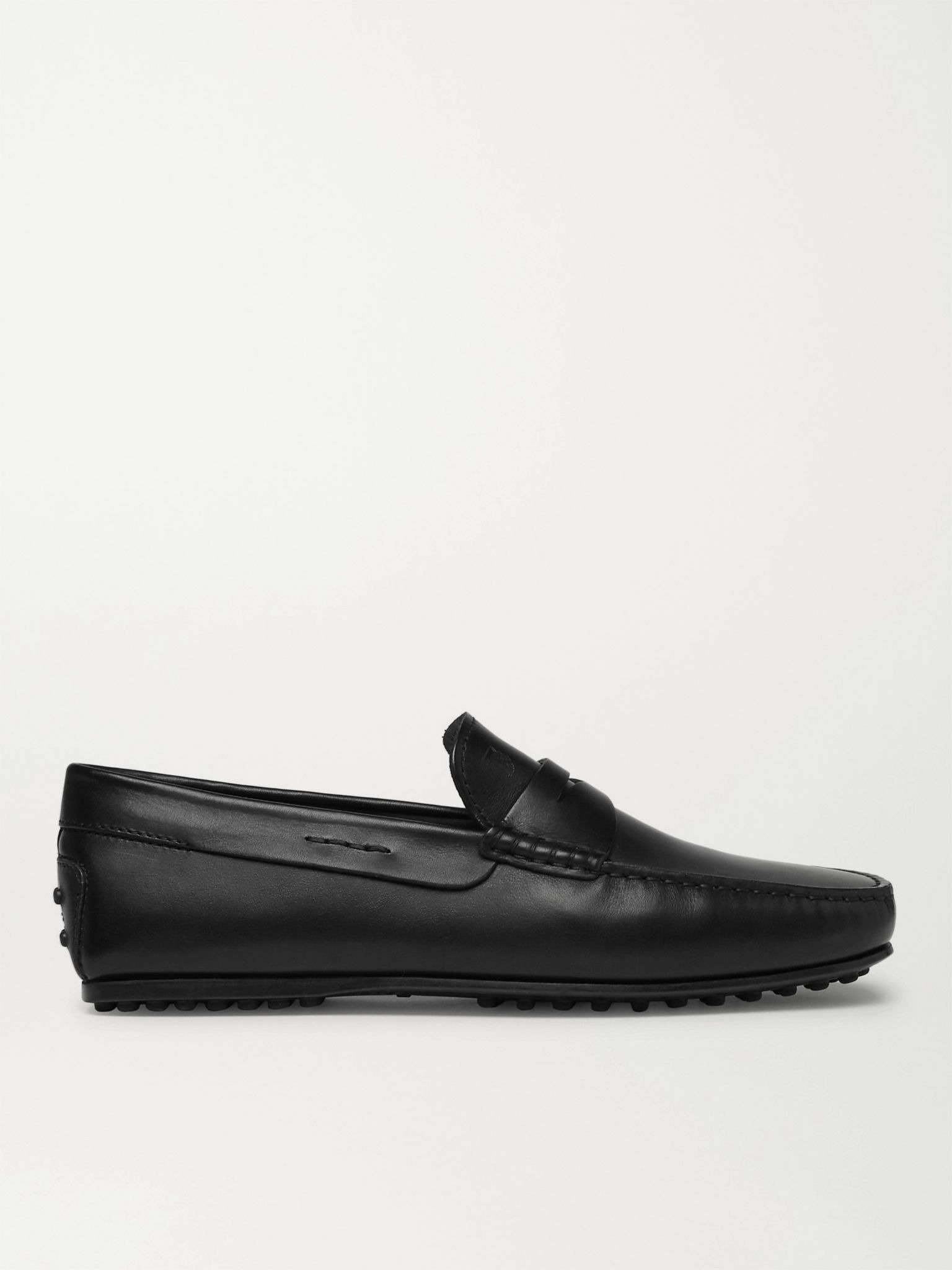 City Gommino Leather Penny Loafers Black - 1