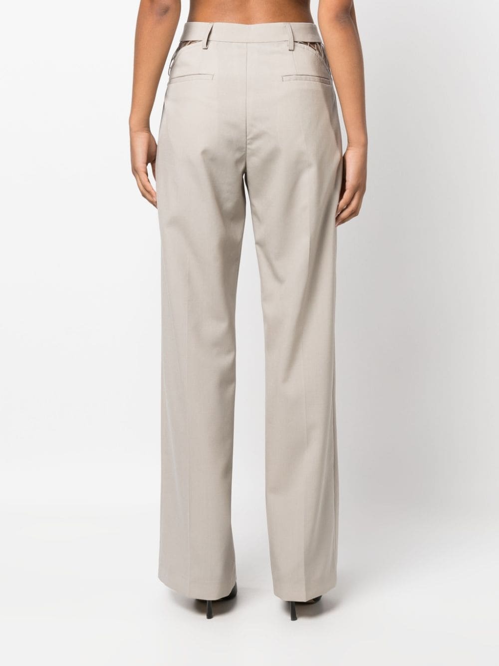 cut-out wool trousers - 4