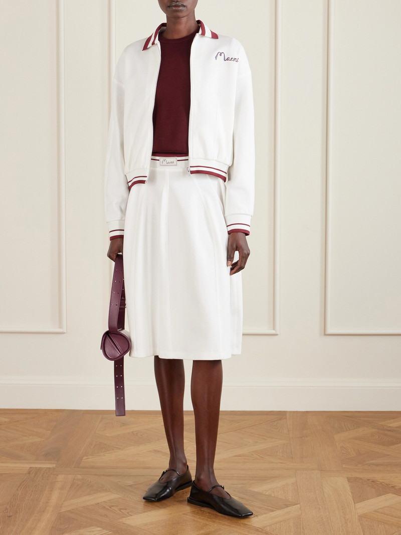 Marni Embroidered Striped Cotton-blend Jacket outlook