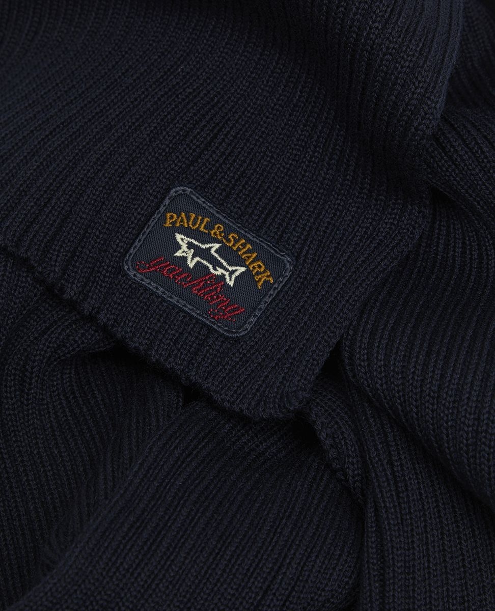 Wool scarf with iconic badge - 2