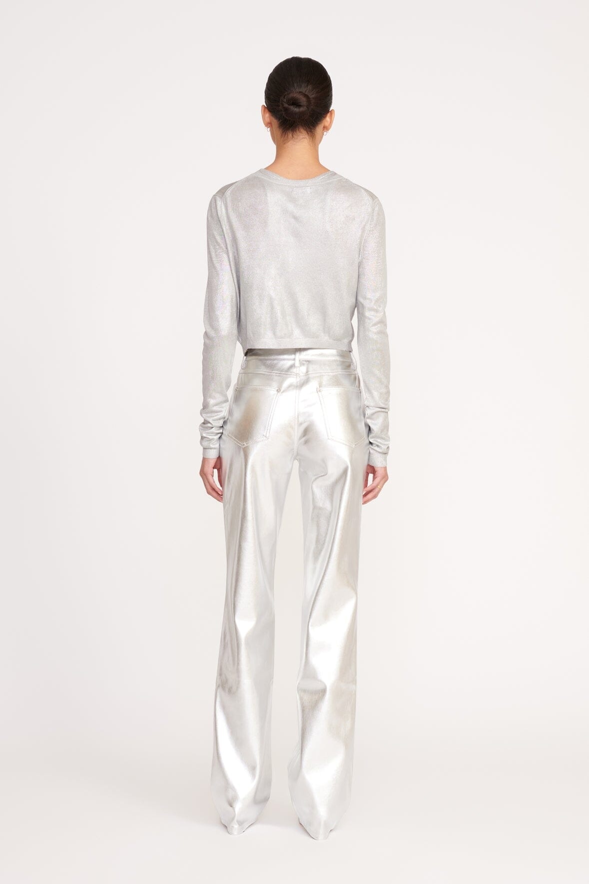 STAUD DEANNA CARDIGAN SILVER - 5