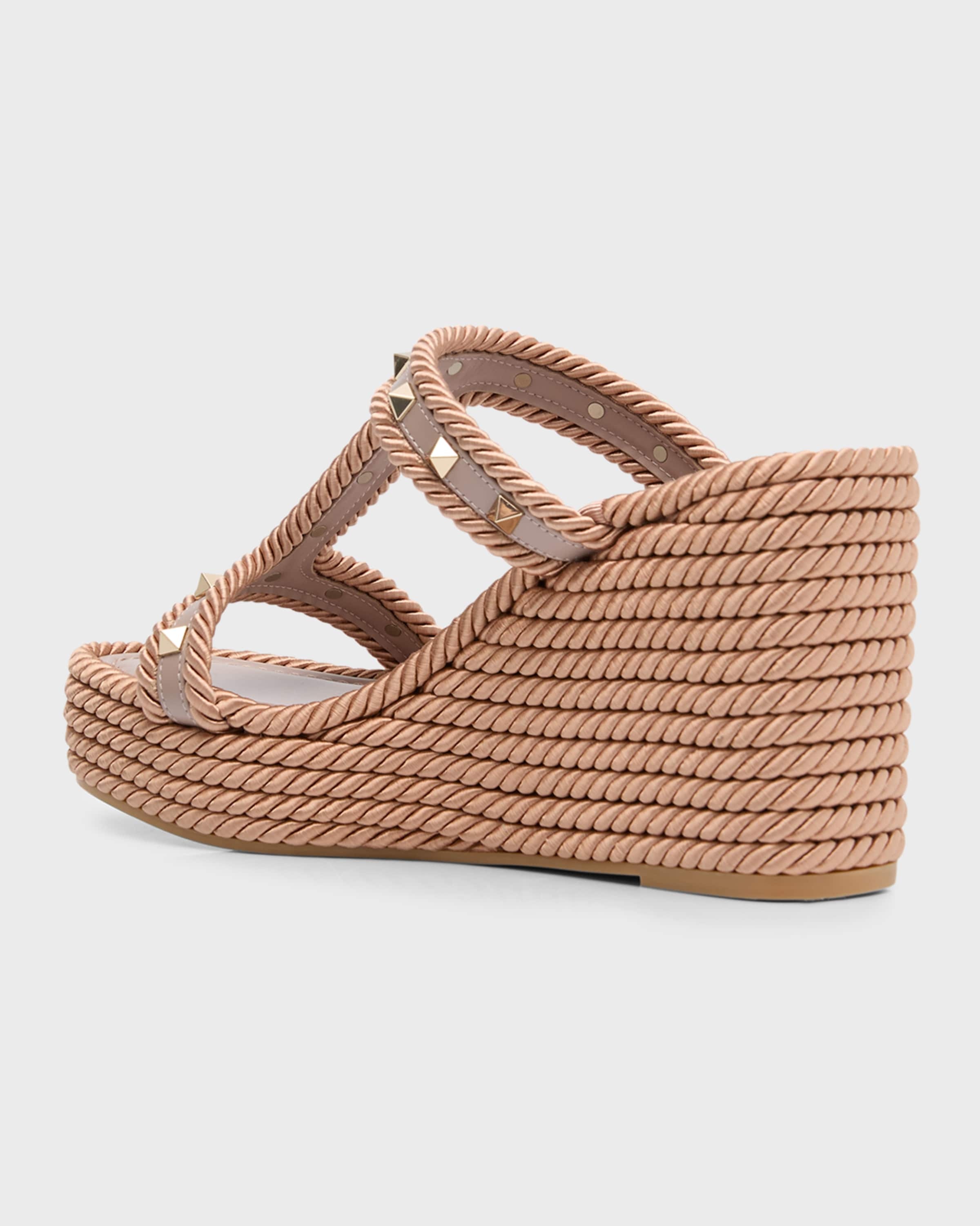 Rockstud Torchon T-Strap Espadrille Sandals - 3