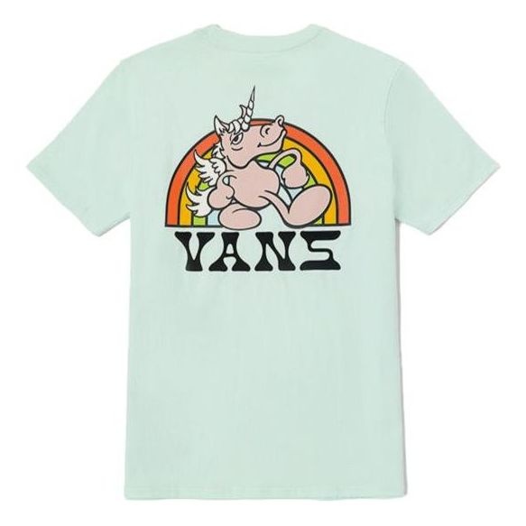 (WMNS) Vans Unicorn Rainbow T-shirt 'Lake Green' VN0008ZNBQC - 2