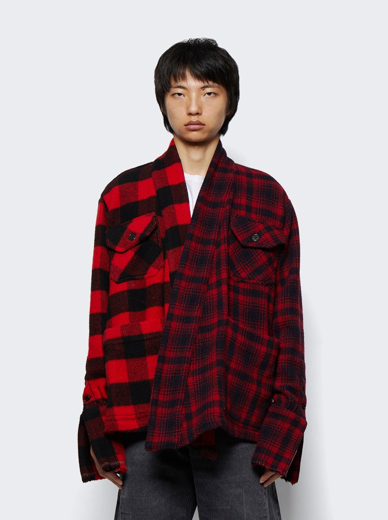 Buffalo/Reindeer GL1 Knit Wool Jacket Red Plaid 3