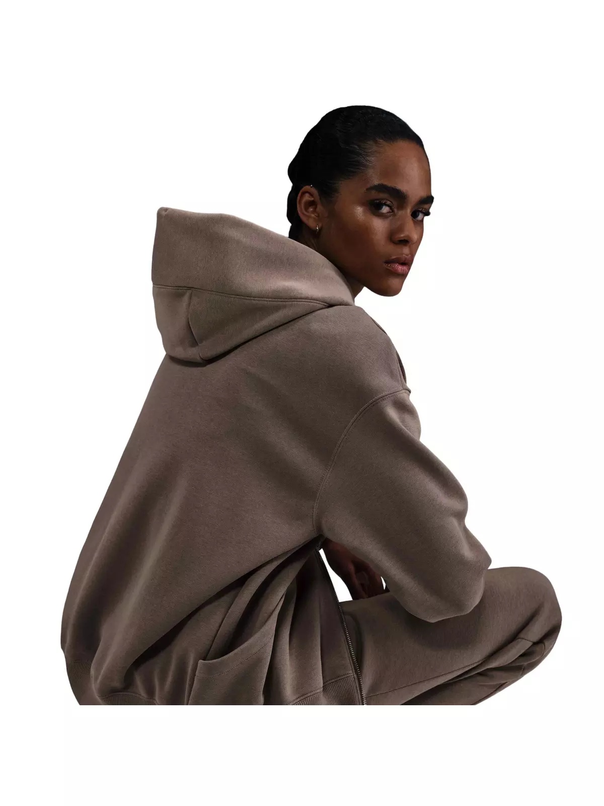 Women's Sportswear Phoenix Fleece Oversized Full-Zip Hooded Jacket - Brown - 2