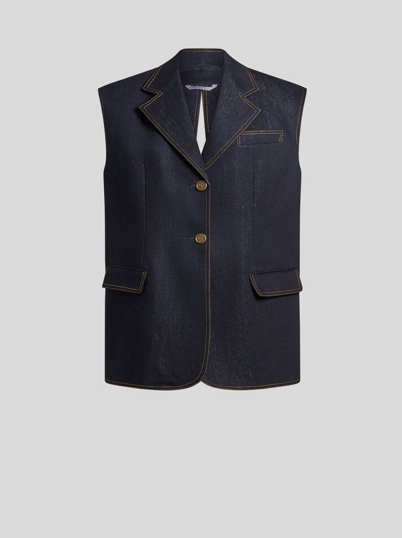 LUREX DENIM VEST - 1