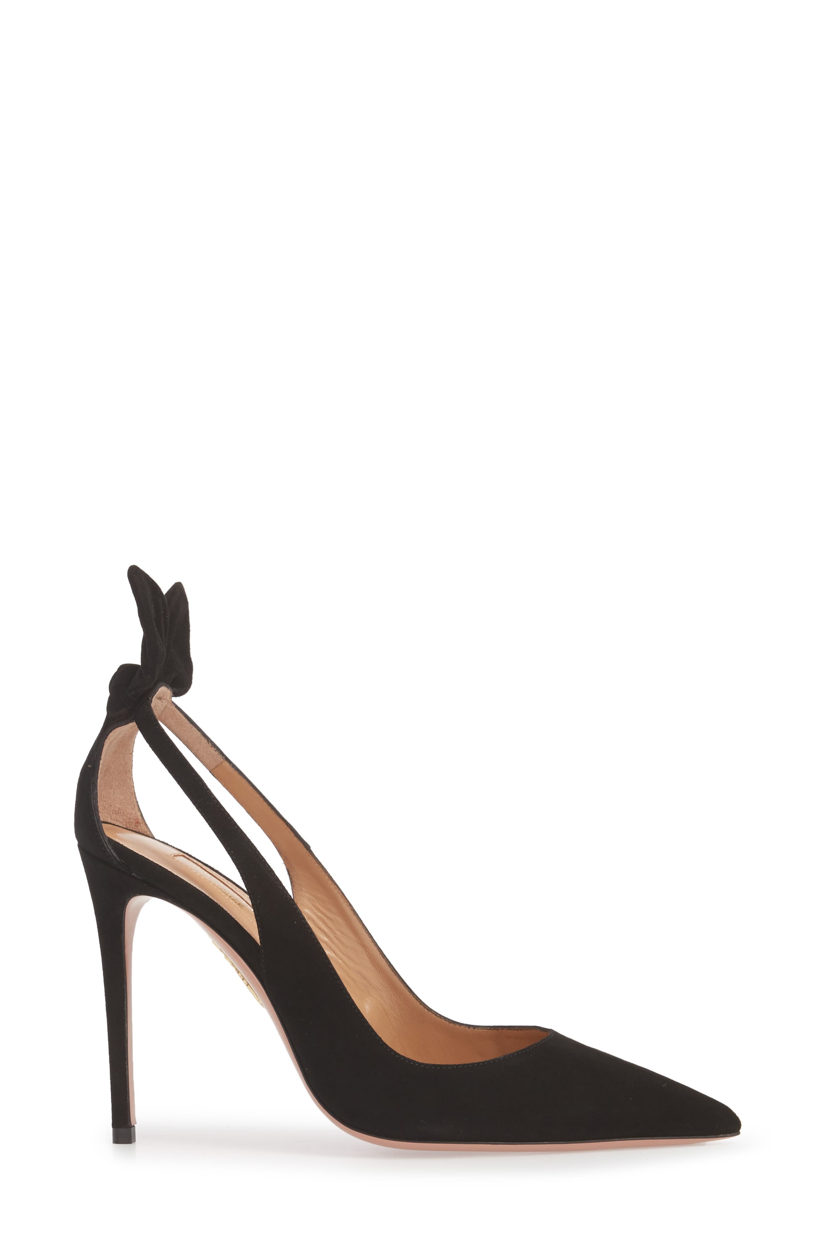Aquazzura Bow Tie Pointed Toe Pump in Black at Nordstrom - 5