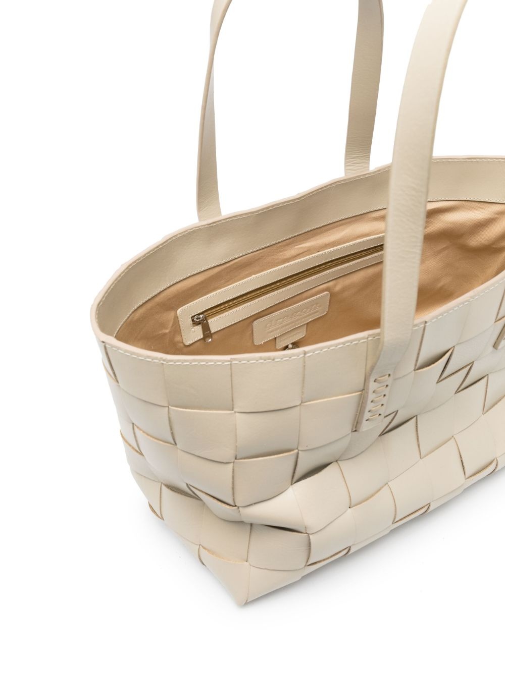woven leather tote bag - 5
