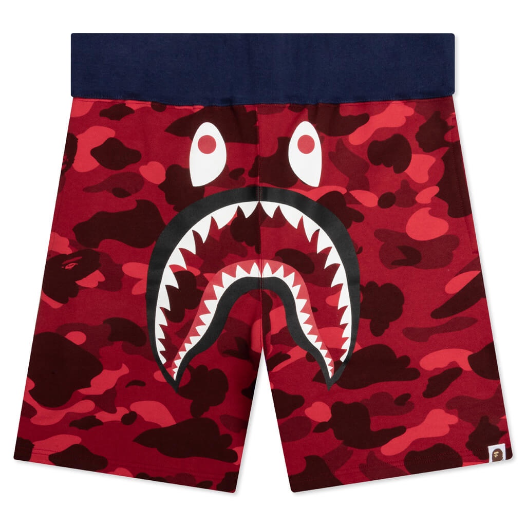 CRAZY CAMO SHARK SWEAT SHORTS - RED - 1