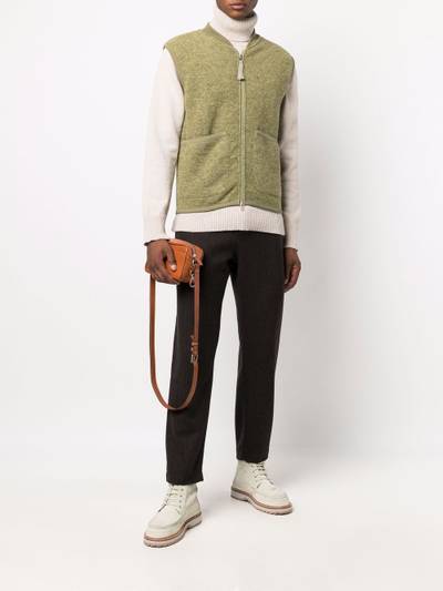 Universal Works zip-up fleece waistcoat outlook