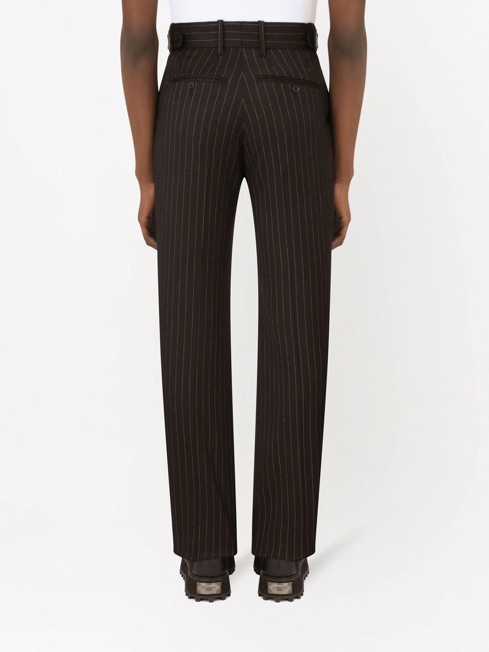 pinstripe-pattern tailored trousers - 4