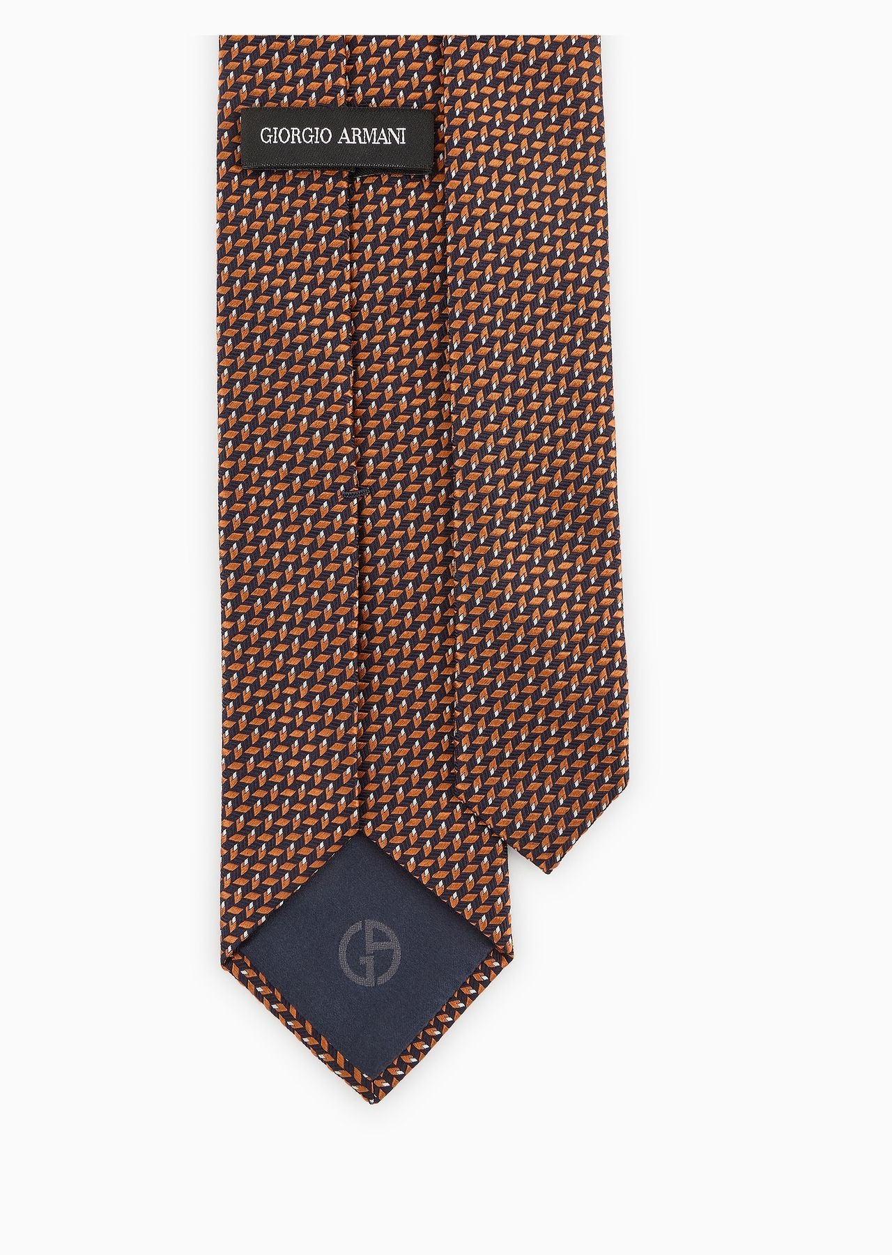 Silk tie with geometric jacquard motif - 3