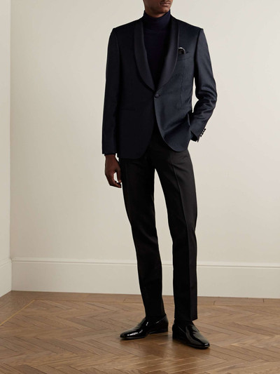 Canali Satin-Trimmed Paisley-Jacquard Wool-Blend Tuxedo Jacket outlook