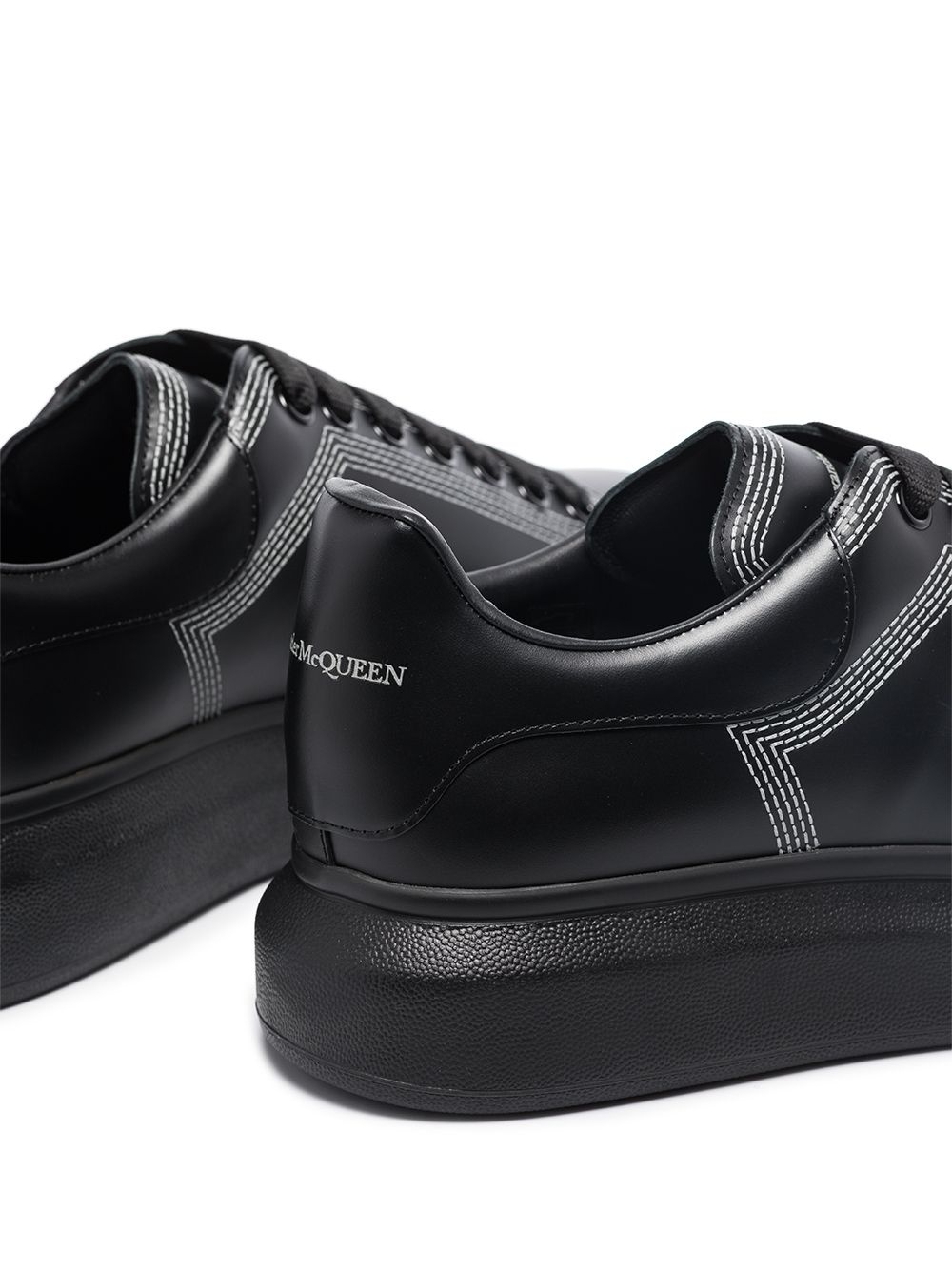 Oversized contrast-stitching sneakers - 2