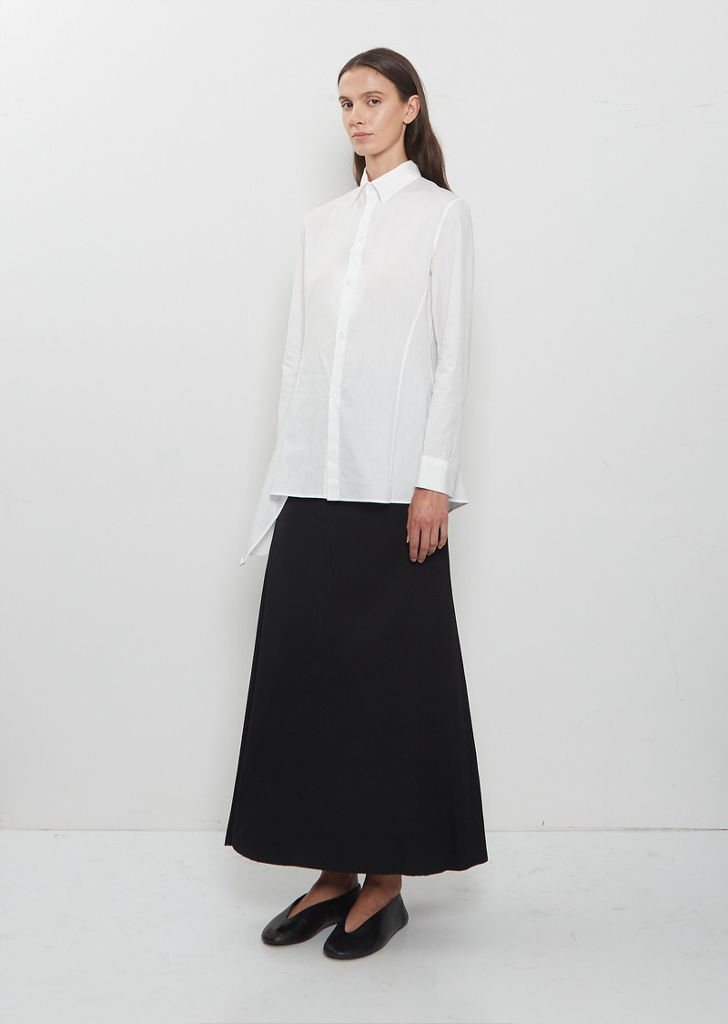 Paneled Long Cotton Shirt 4