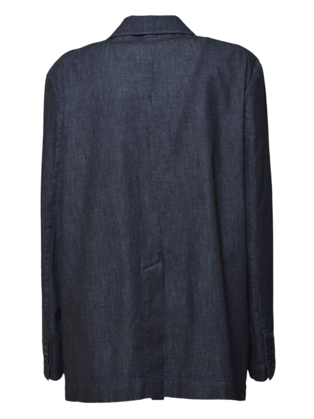 double-breasted denim blazer - 2