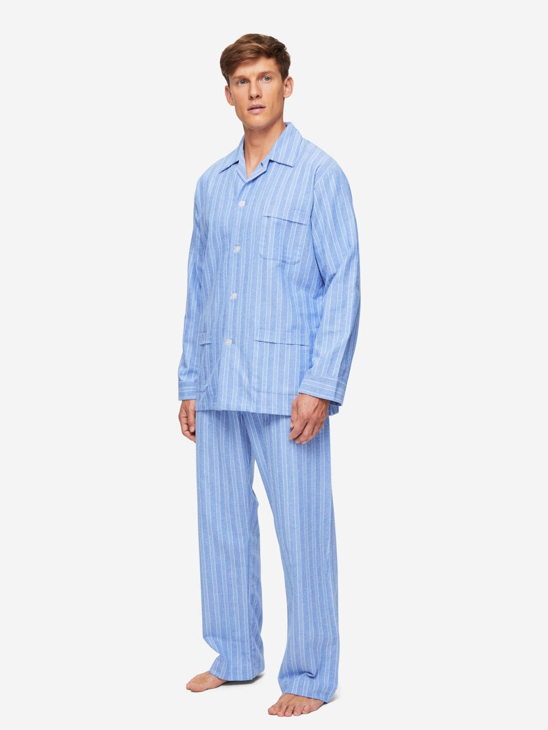 Men's Classic Fit Pyjamas Arran 20 Brushed Cotton Blue - 2