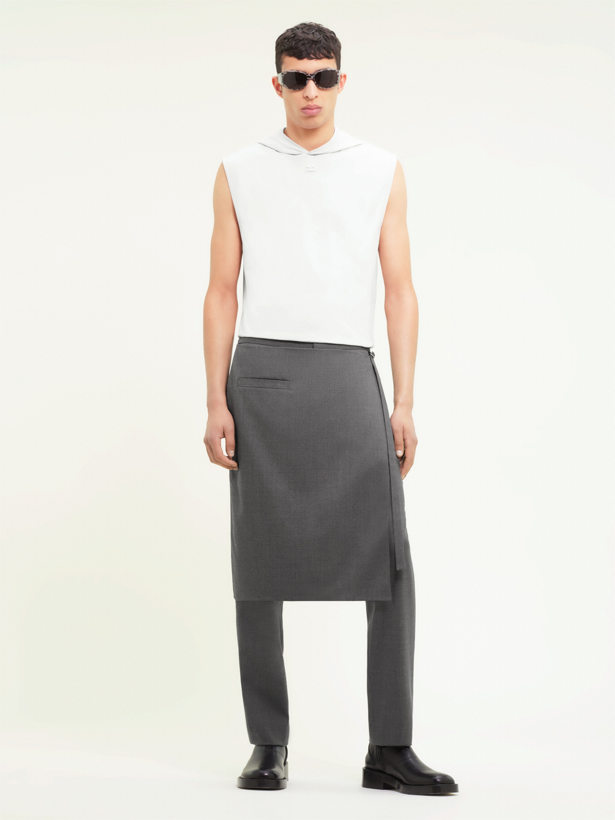 OVERSKIRT WOOL TAILORED PANTS - 2