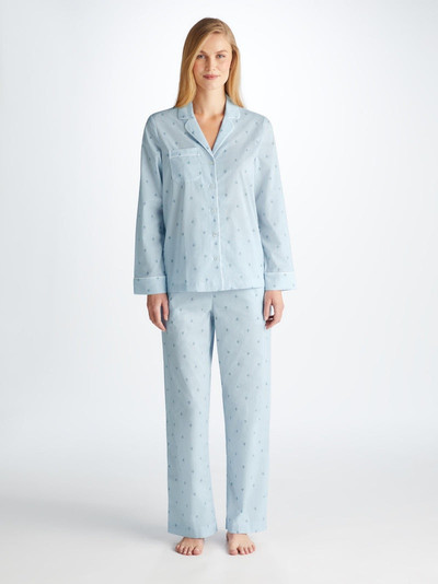Derek Rose Women's Pyjamas Nelson 100 Cotton Batiste Blue outlook