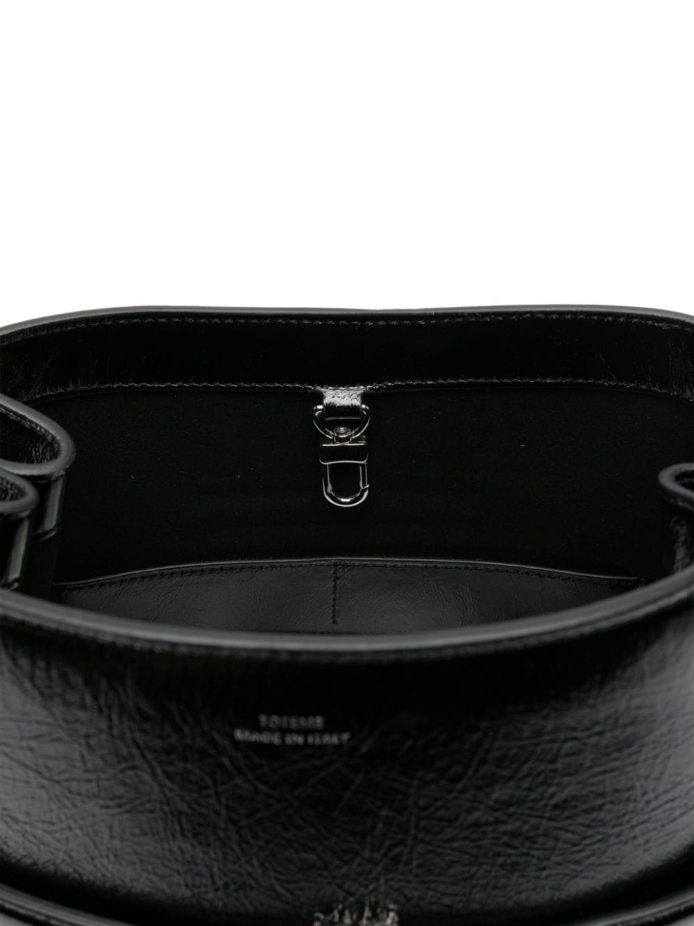 belted naplack-leather bucket bag - 4