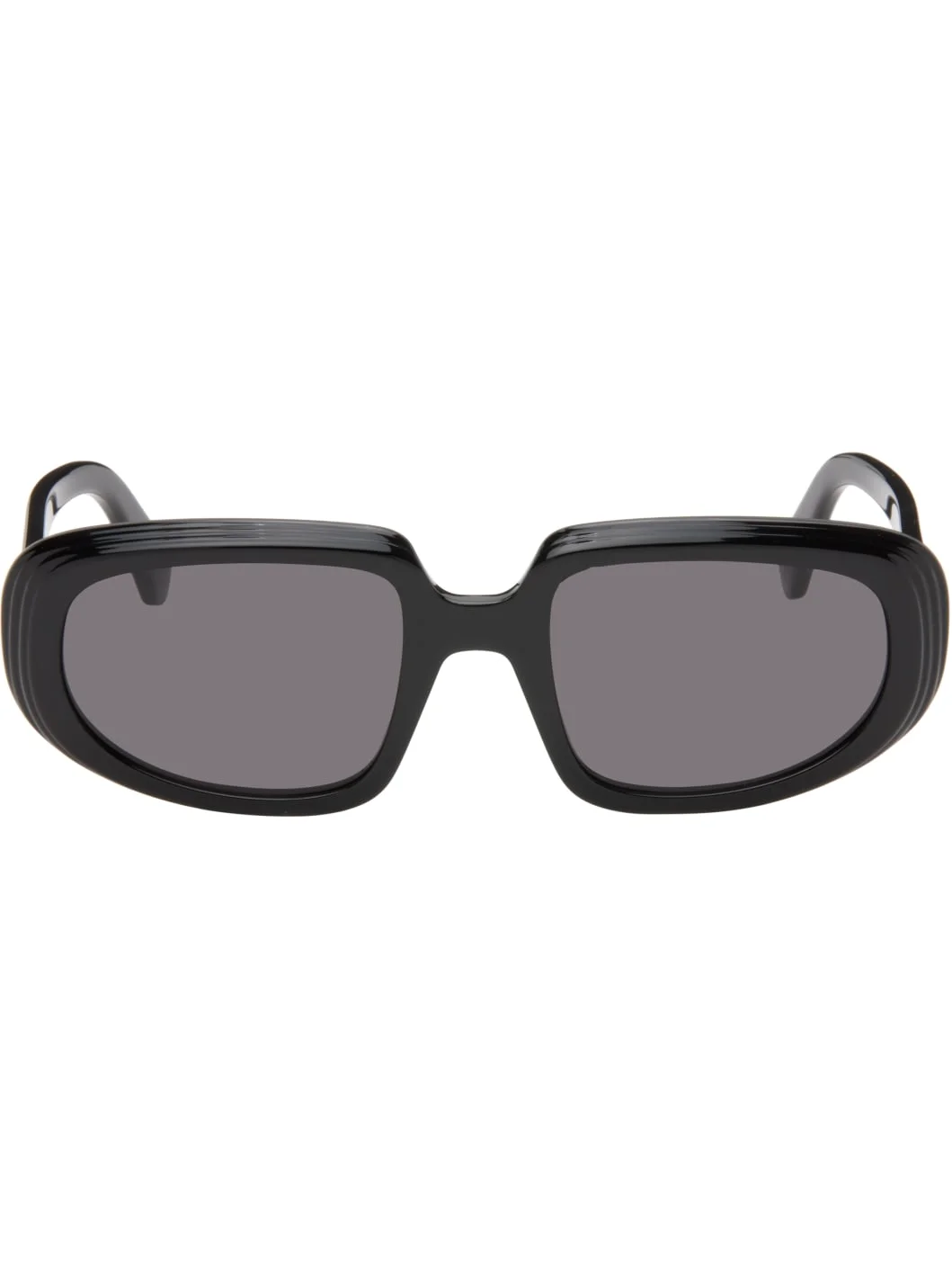 Black Mini Anagram Steps Rectangle Sunglasses - 1