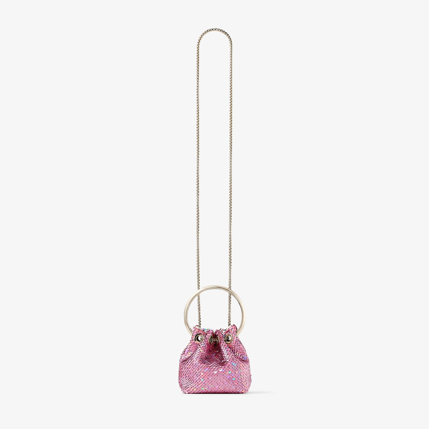 Micro Bon Bon
Pink Sequin Fabric Mini Bag - 5