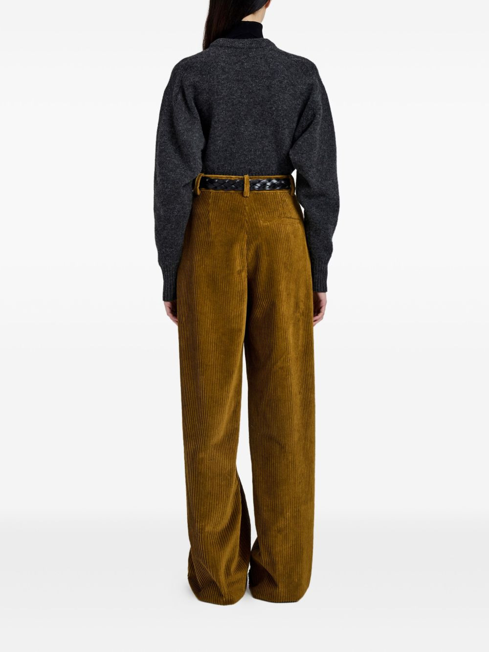 corduroy straight trousers - 4