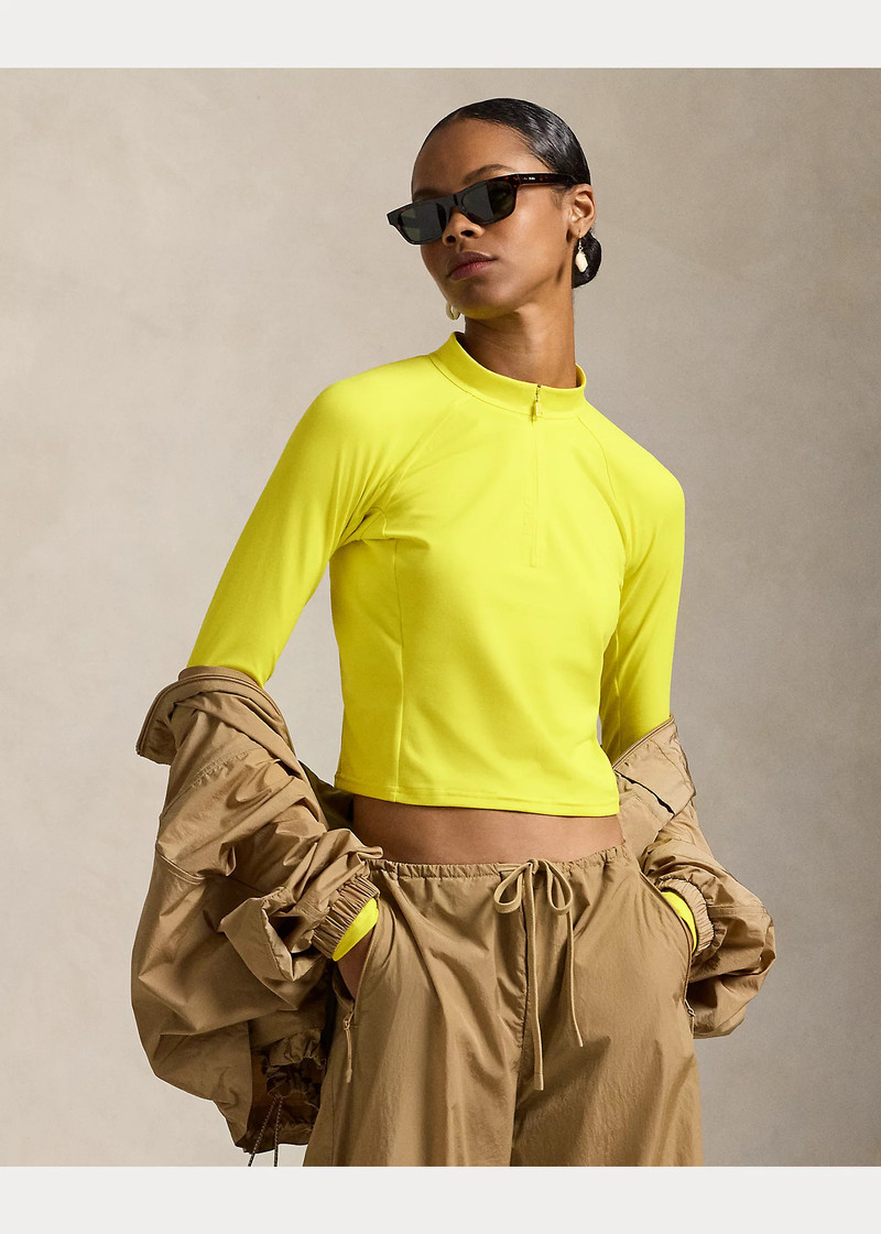 Sueded Jersey Cropped Half-Zip 6