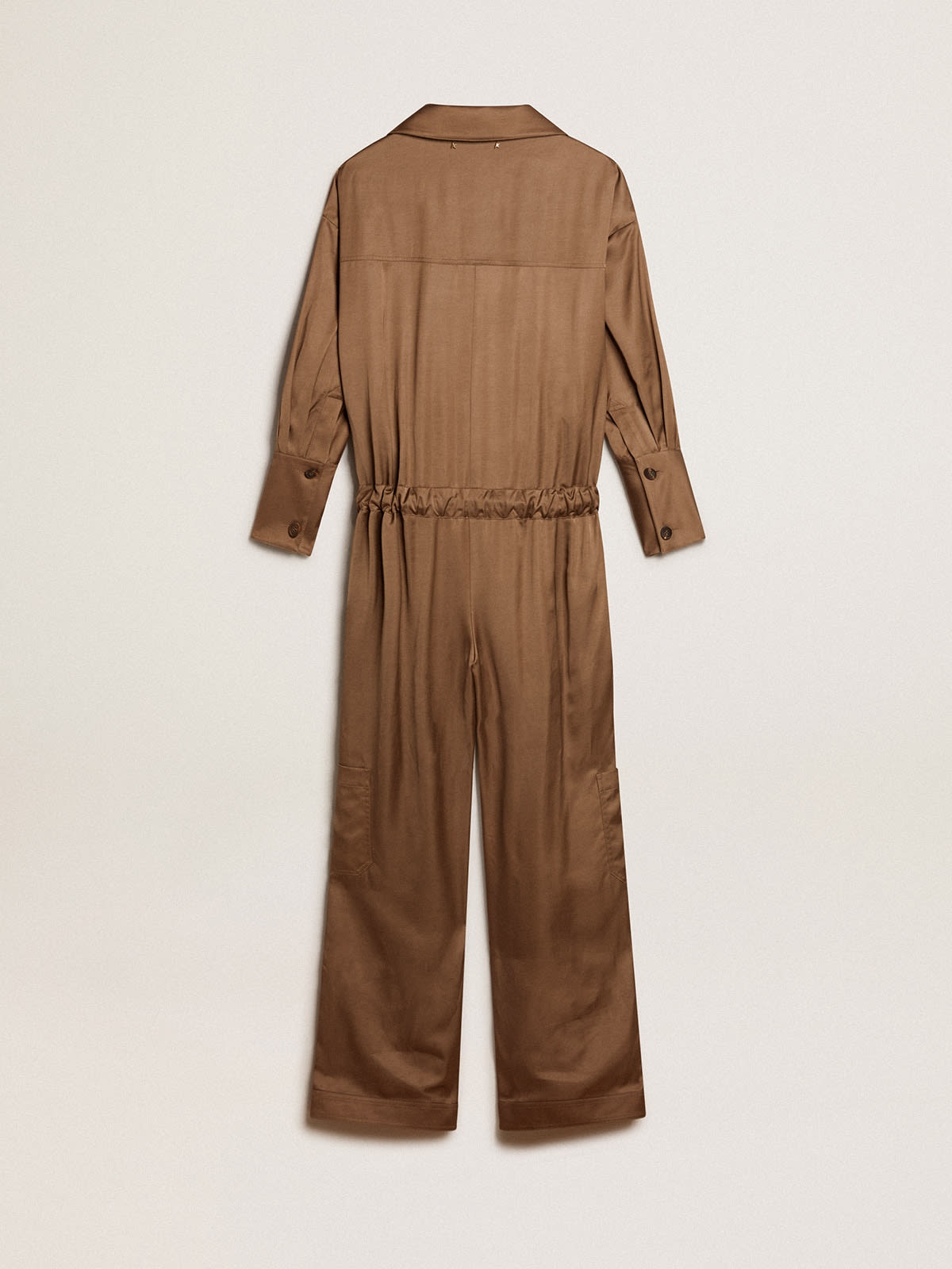 Mocha-beige viscose jumpsuit - 6