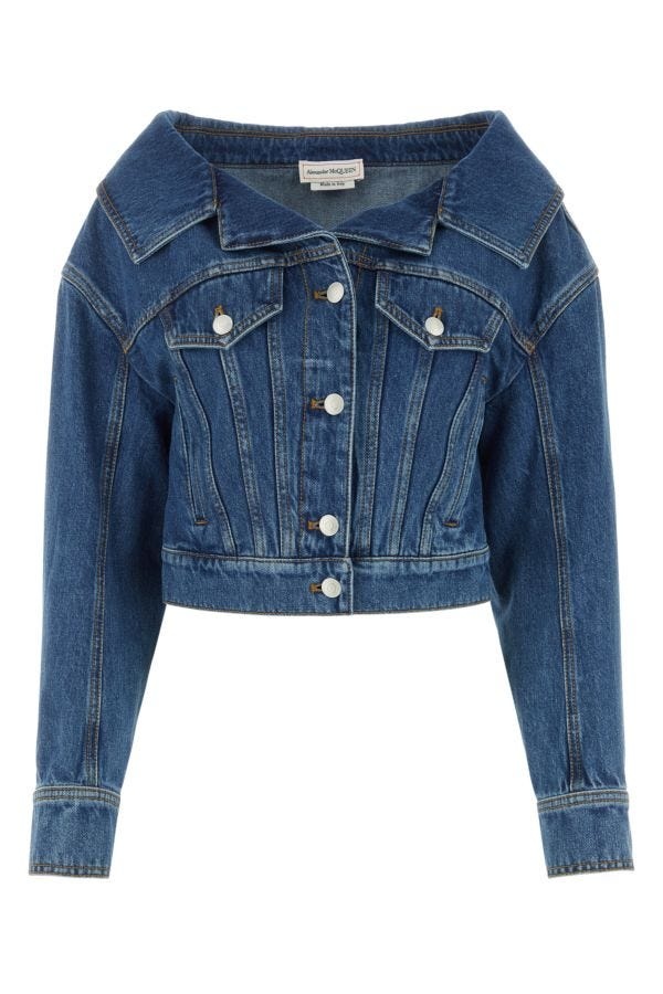 ジャケット ALEXANDER MCQUEEN Denim jacket with volant Denim jacket with volant ALEXANDER MCQUEEN - Nugnes1920