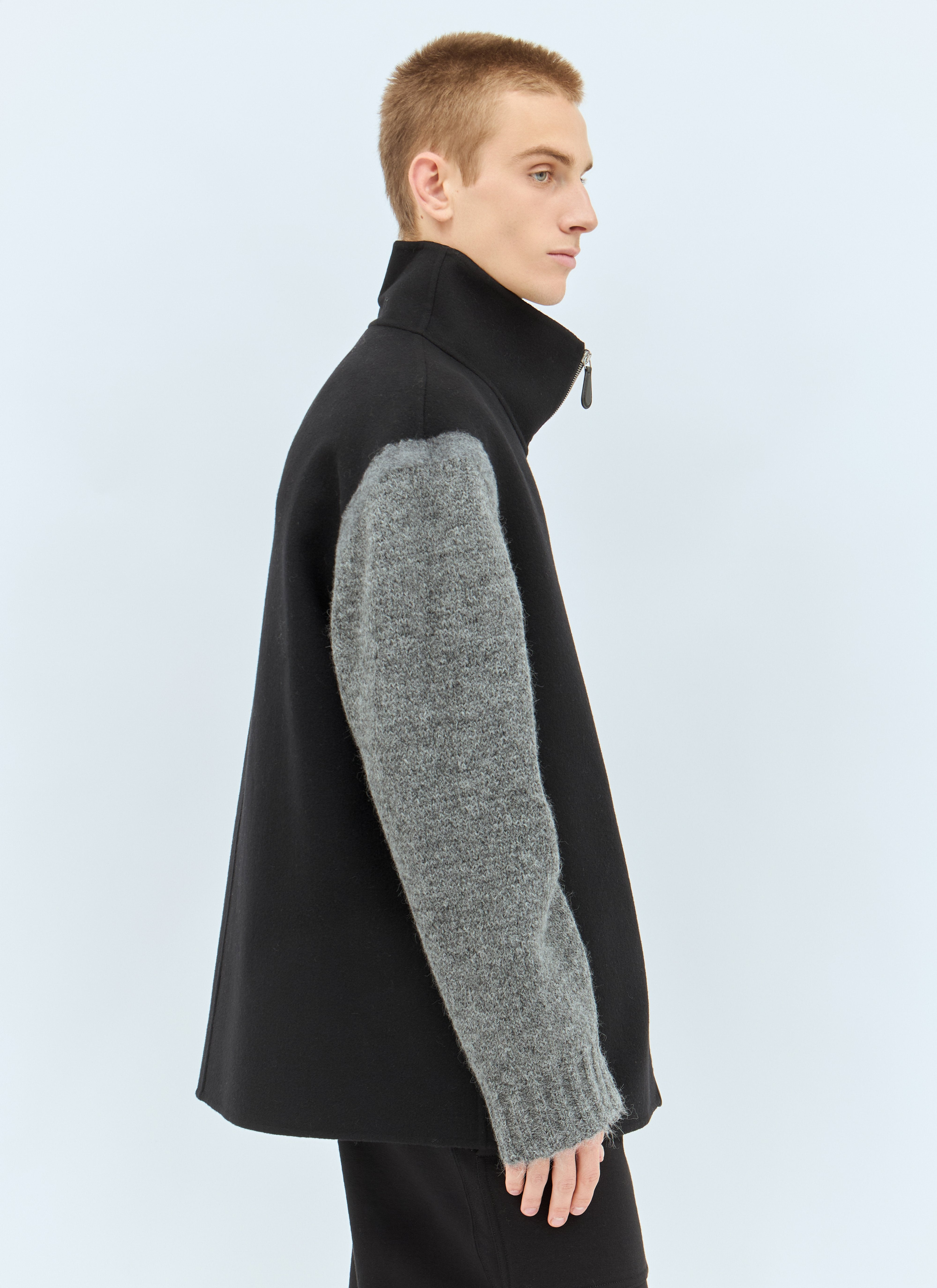 Jil Sander Men Knit-Sleeves Wool Jacket - 4