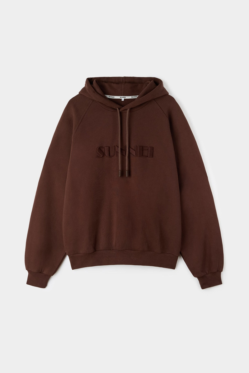 EMBROIDERED HOODIE / brown 1