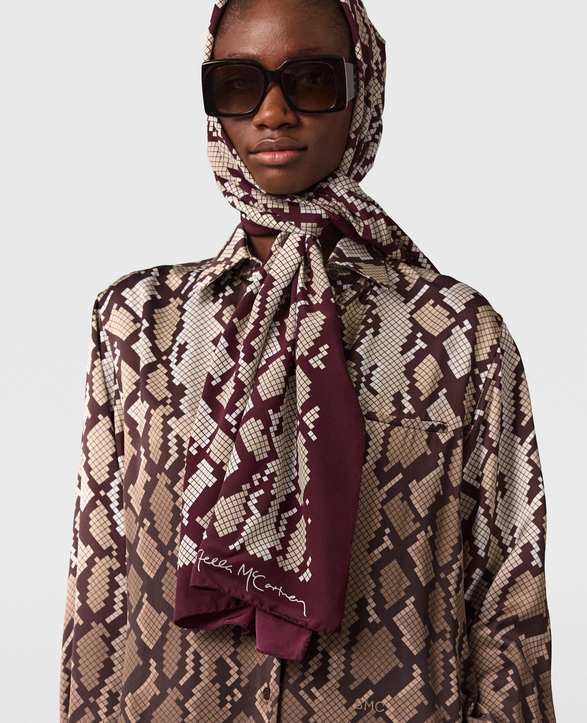Snake Print Square Scarf - 6