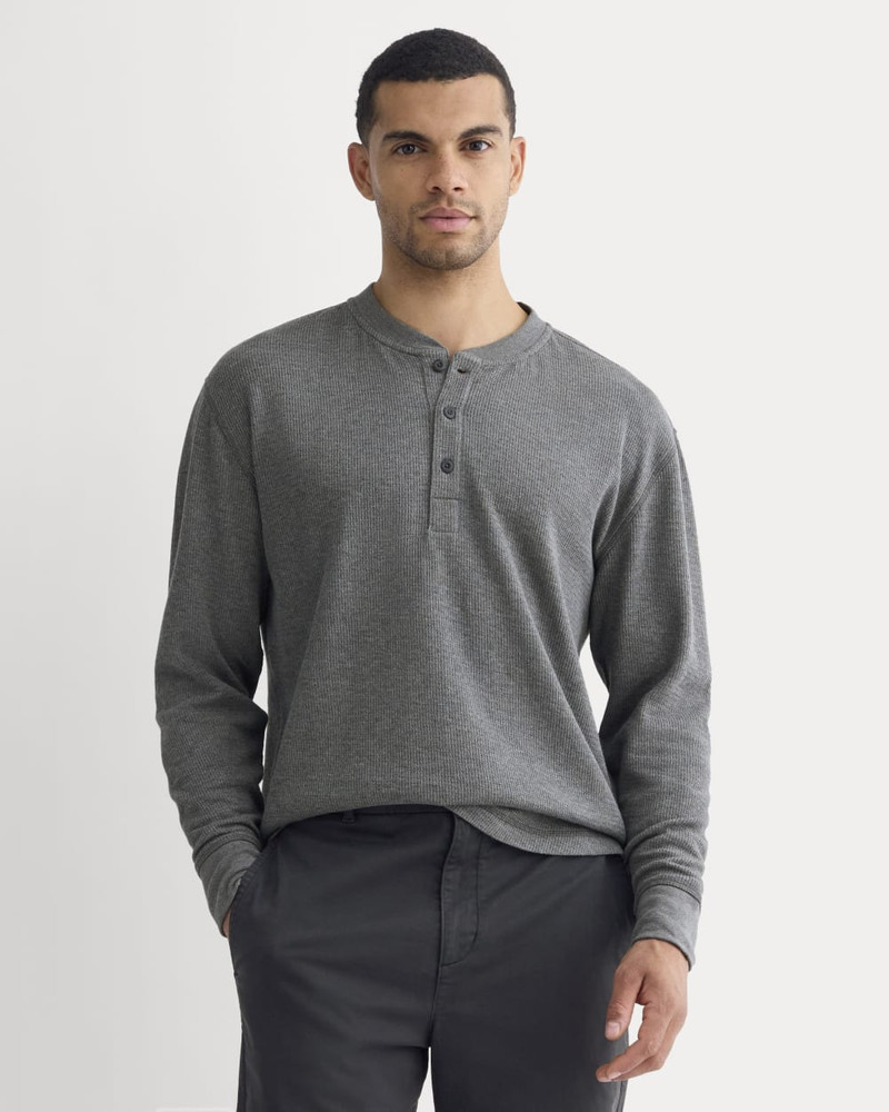 EVERLANE THERMAL HENLEY IN COZY WAFFLE outlook