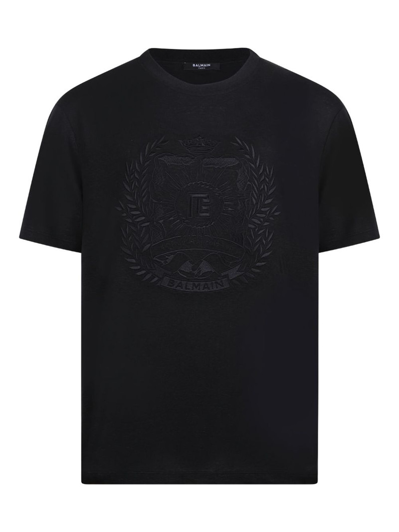 crest embroidered T-shirt 1